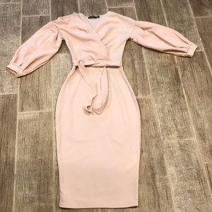 Boohoo rose midi dress